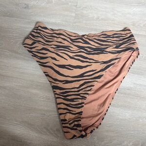 Aerie Zebra Print High-Cut  cheeky Bikini Bottom size small